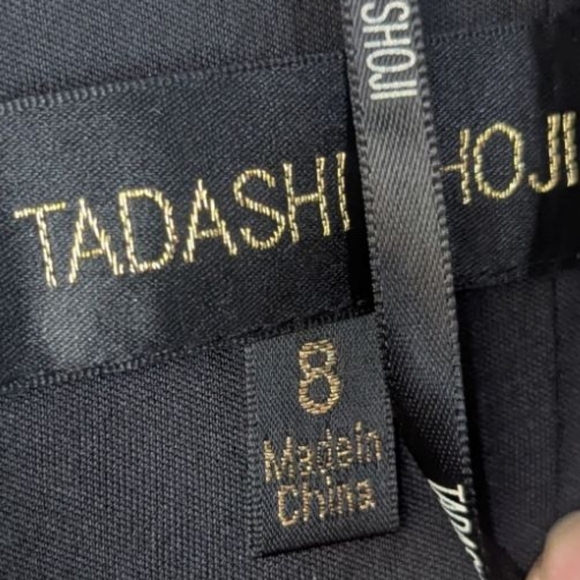 NWT Tadashi Shoji Rose Motif Lace Metallic Cocktail Dress Size 8 - Picture 4 of 14